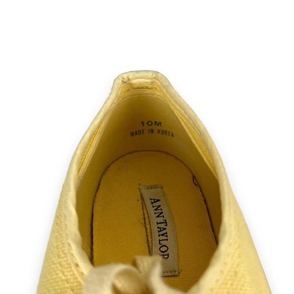Ann Taylor Shoes Womens 10 Yellow Canvas Sneakers Preppy Classic Coastal - Picture 10 of 10